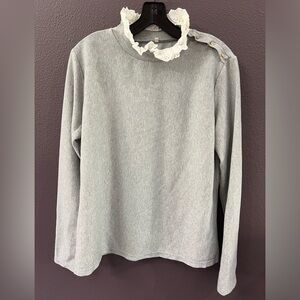 Gray Long Sleeve Blouse XL